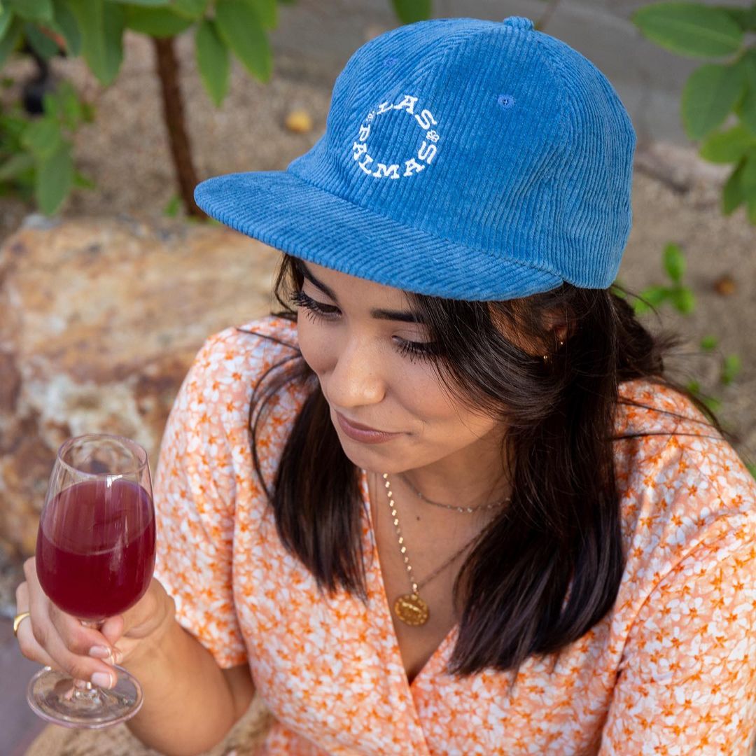 Las Palmas Brewing hat with embroidered lettering composed in a circle
