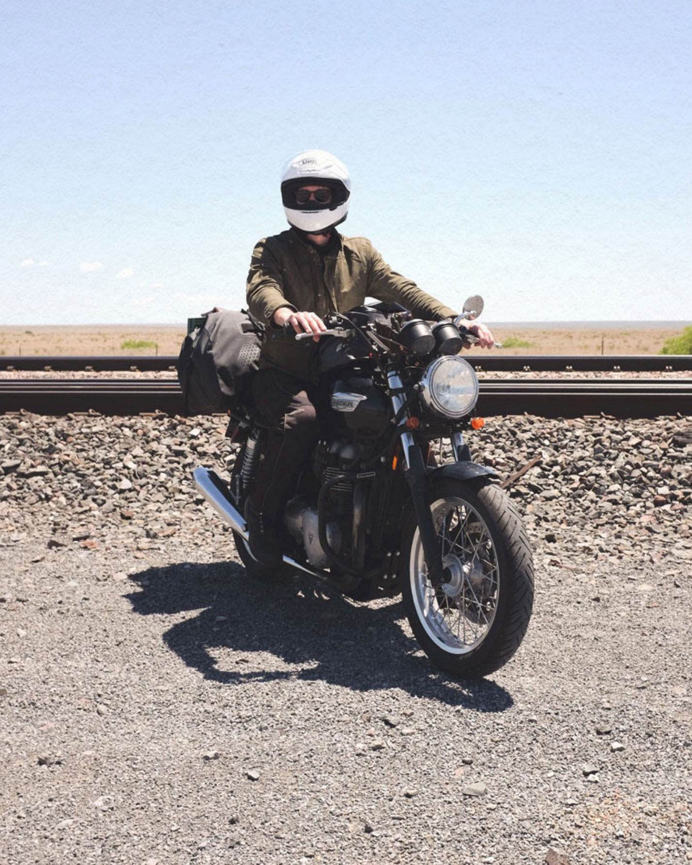 Me on a motorcycle somewhere in west Texas